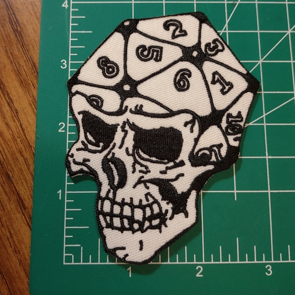 2/$10 Skull Dice Embroidered Patch - Picture 1 of 3